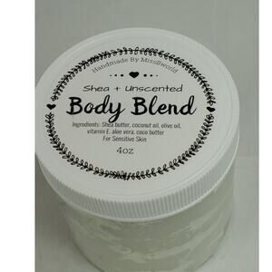 Unscented Shea Body Blend Fragrance Free Sensitive Skin Moisturizer 4oz